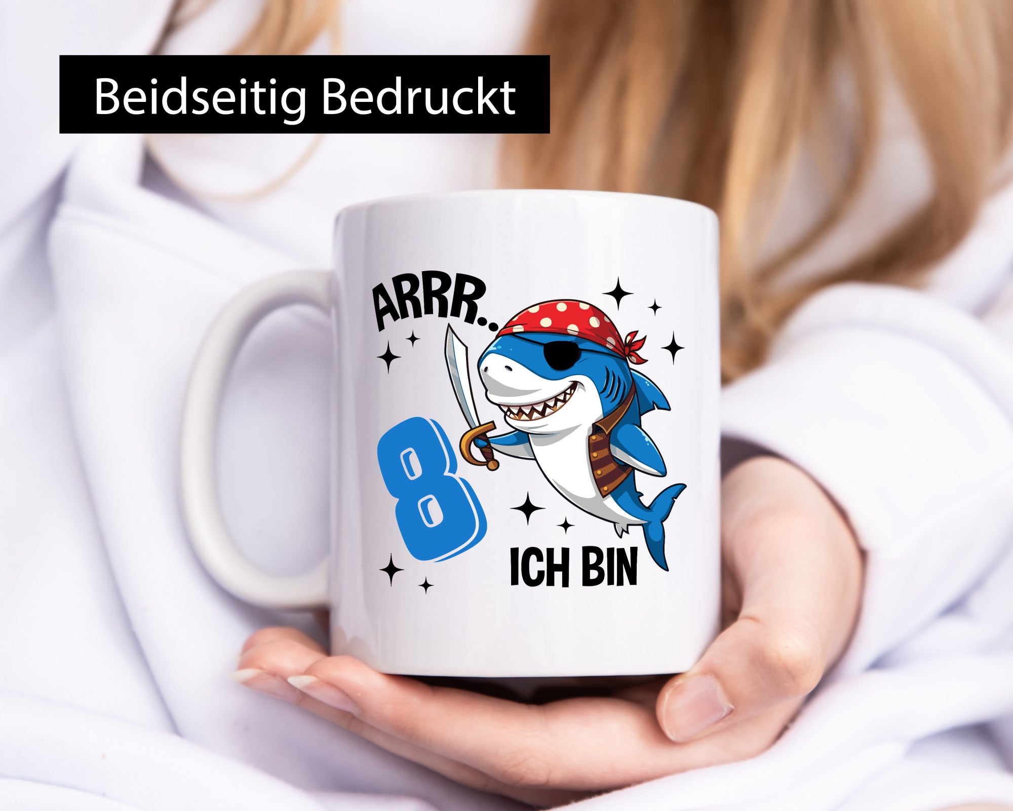 8. Geburtstag | 8 Jahre Arr Pirat Hai Piraten Humor Geschenkidee Tasse