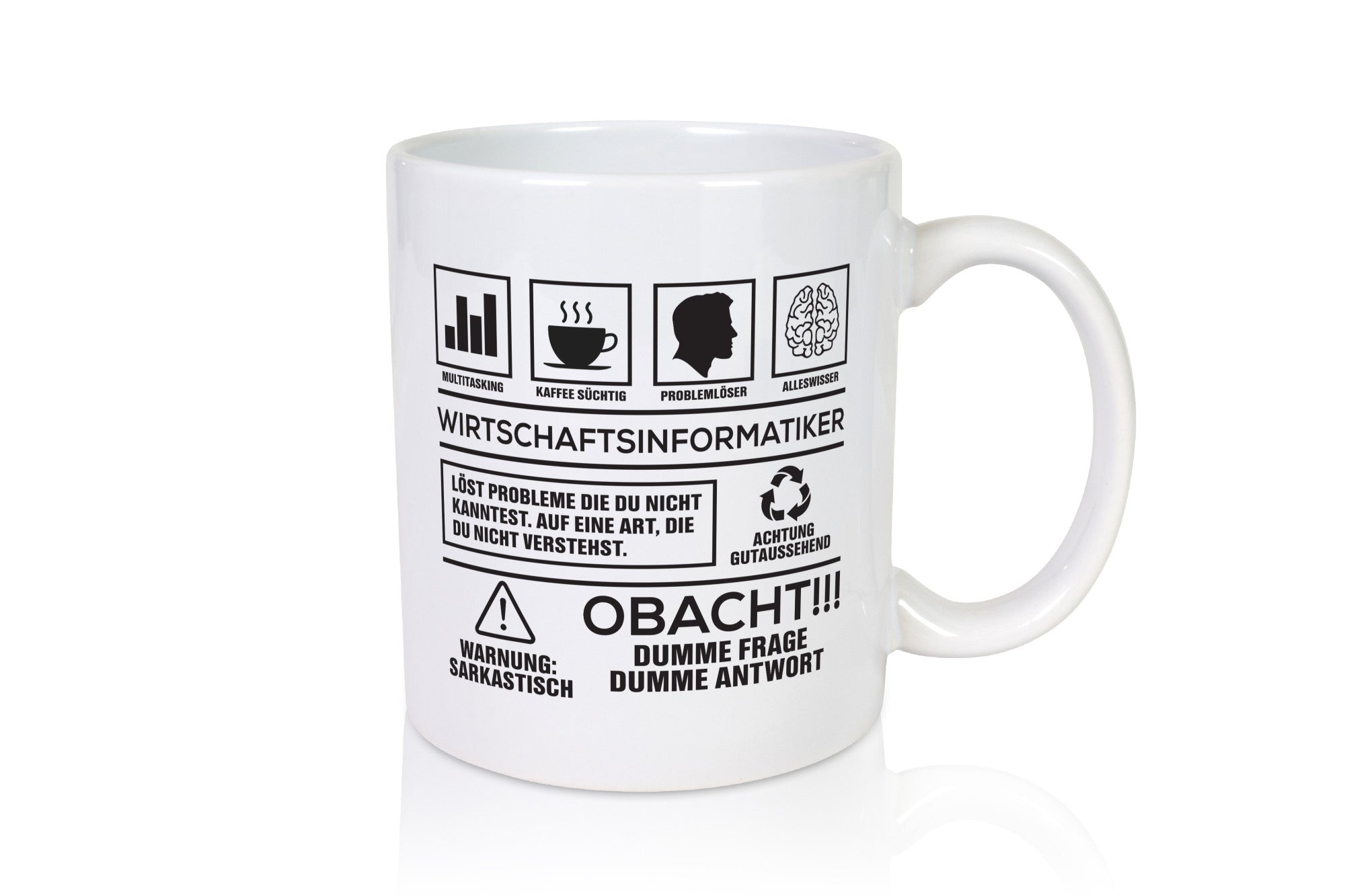 Achtung Probleme Wirtschaftsinformatiker | Wirtschaft Humor Geschenkidee Tasse