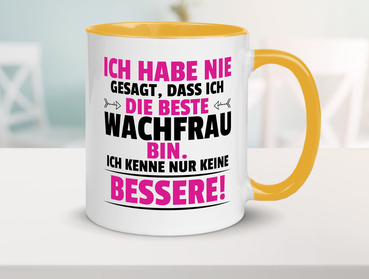 Die Beste Wachfrau | Wachpersonal Nachtwächter lustig Humor Geschenkidee Tasse