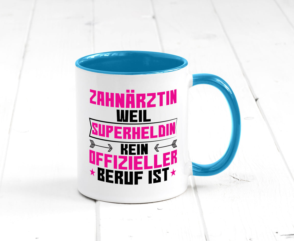 Superheldin Zahnärztin | Zahnmedizin Beruf Geschenkidee Arbeit Kollegen Büro Tasse