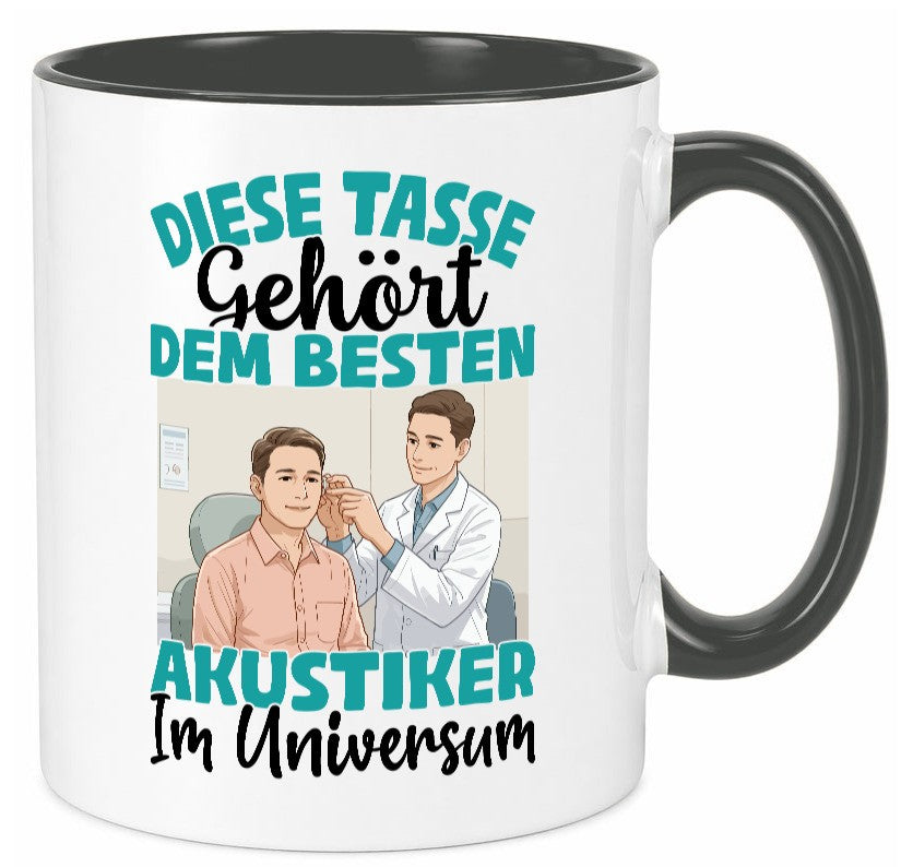 Im Universum: Akustiker | Akustik Hörgeräteakustik Geschenk Humor Geschenkidee Tasse