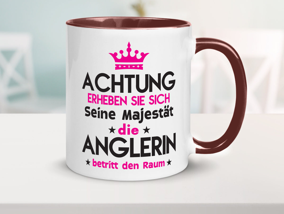Seine Majestät Anglerin | Angeln Fischerin lustiger Spruch Geschenk Humor Tasse