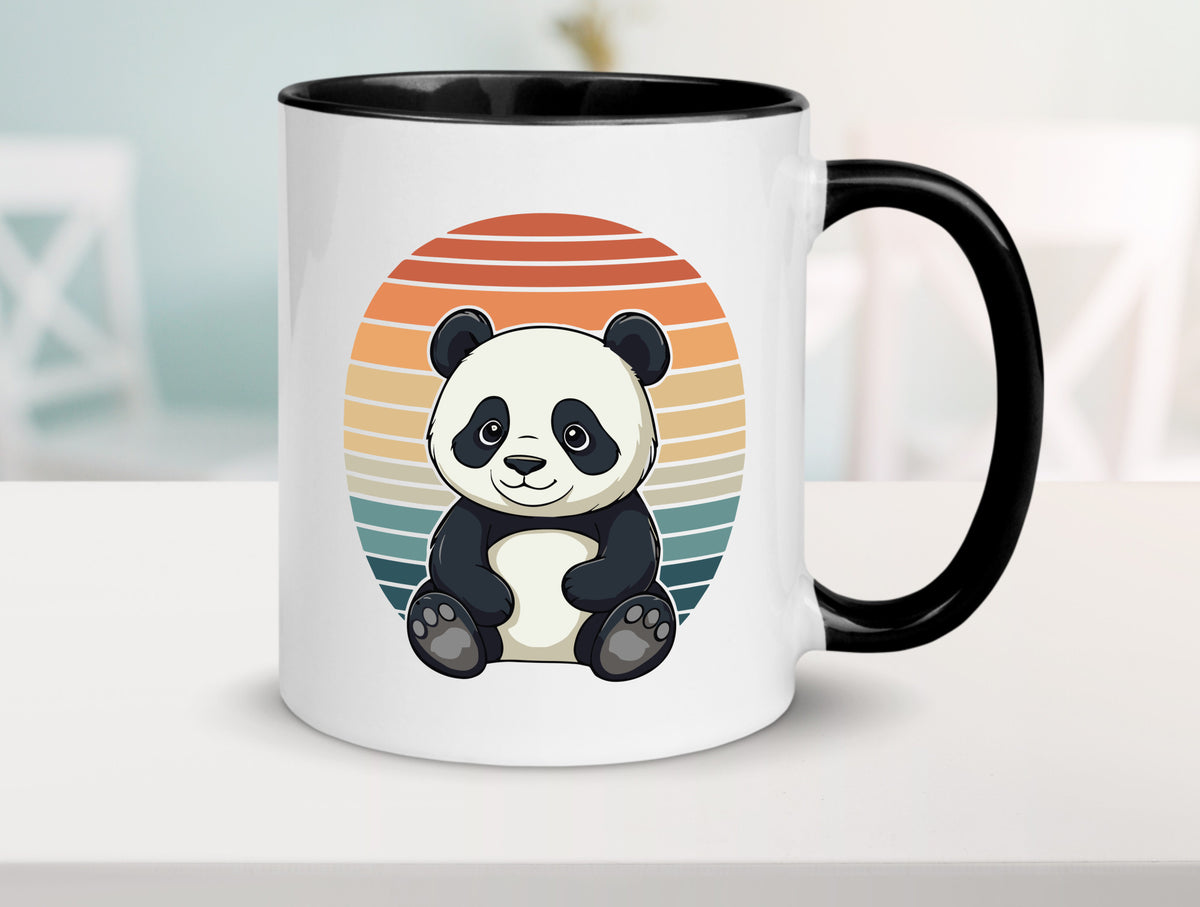 Panda Bär | Retro Vintage sunset v2 lustiger Spruch Geschenk Humor Geschenkidee Tasse