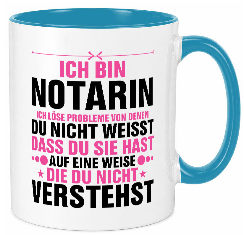 Löse Probleme: Notarin | Juristin v2 lustiger Spruch Geschenk Humor Tasse
