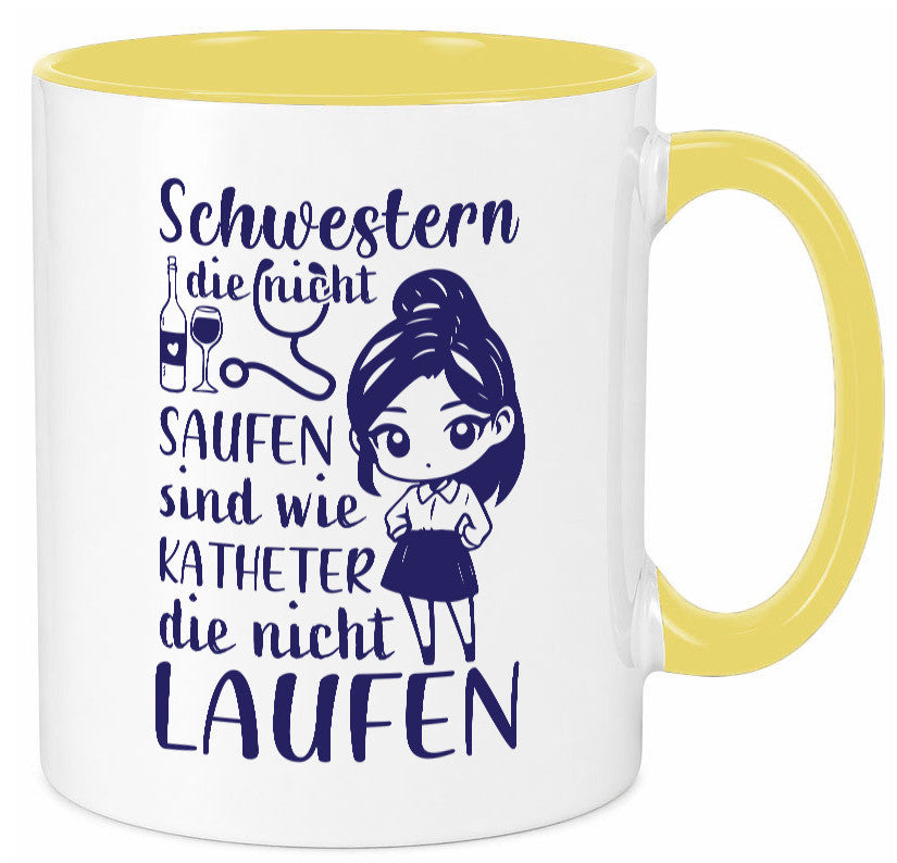 Schwestern die nicht saufen | Krankenschwester Alkolhol Geschenkidee Humor Tasse