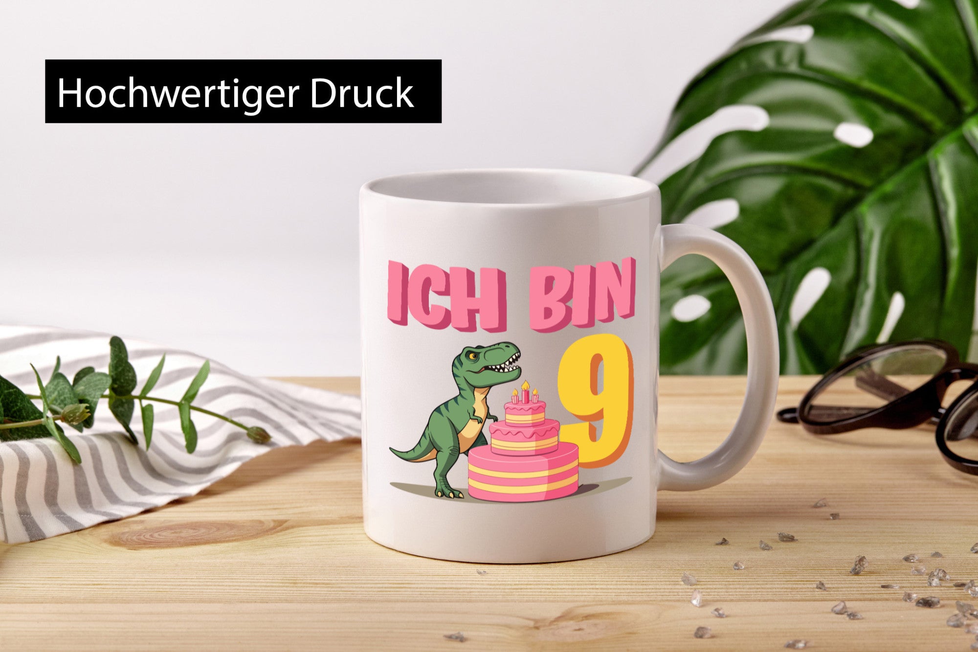 9 Geburtstag | Jahre Dinosaurier mit Kuchen Geschenk Geschenkidee lustiger