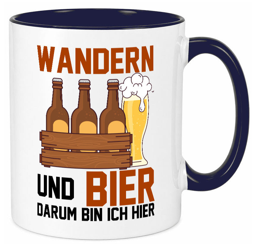Wandern und Bier darum bin ich hier | Bierkasten lustiger Spruch Geschenk Humor