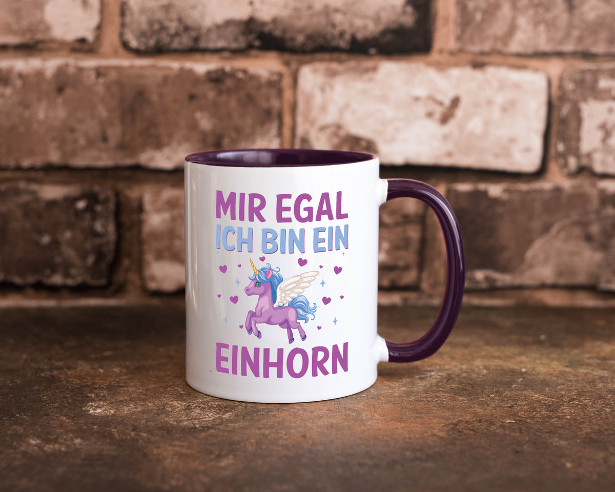 Mir egal, ich bin ein Einhorn| Herzen Geschenkidee Humor Tasse