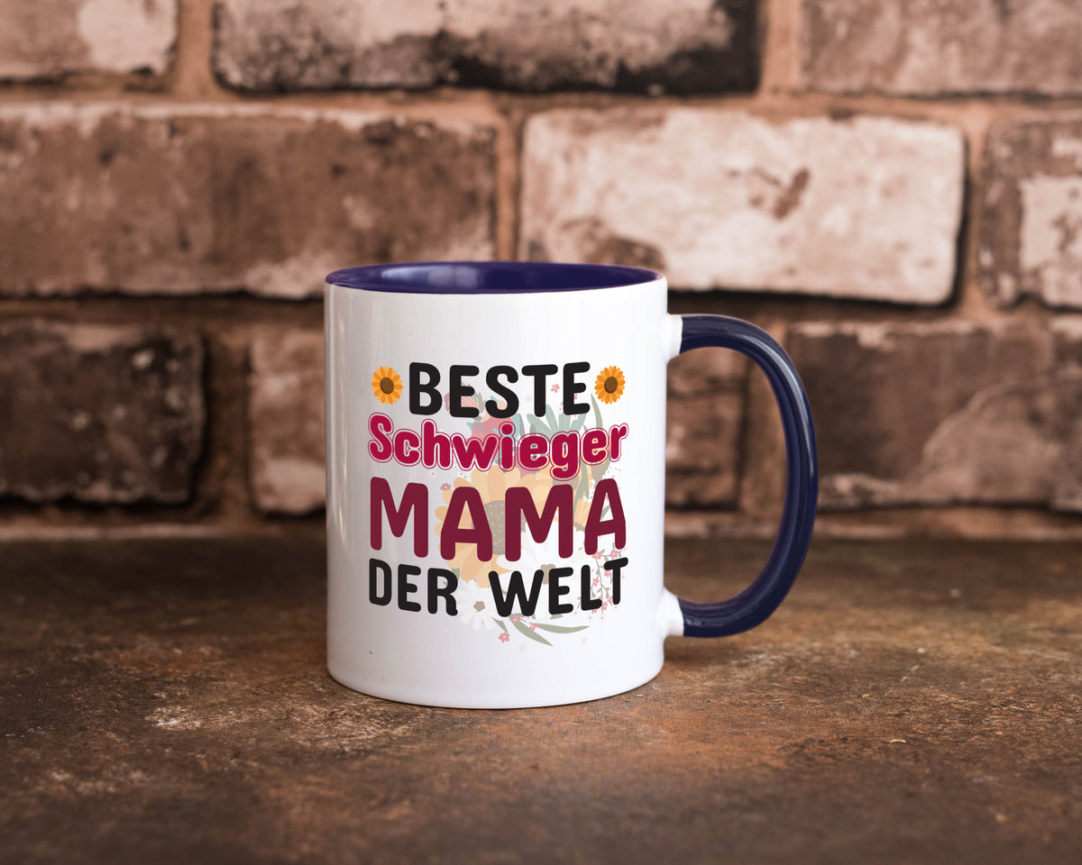 Beste Schwiegermama | Schwiegermutter Tasse Blumen Humor Familie Geschenkidee