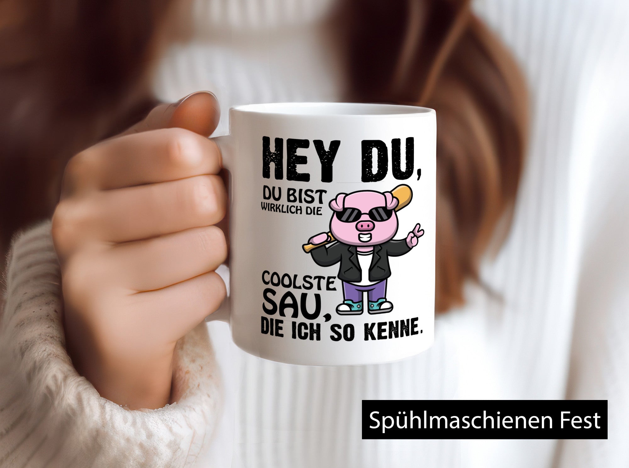 Du bist eine Coole sau Geschenk Humor Geschenkidee lustiger Spruch Tasse