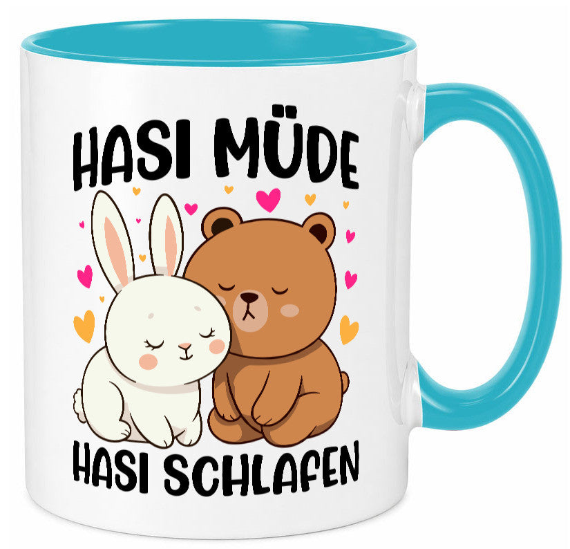 Hasi Müde | schlafen Kaninchen Häschen v2 lustiger Spruch Geschenk Humor Tasse