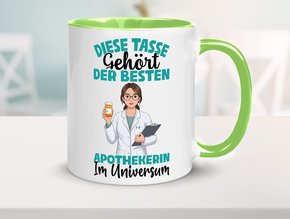 Im Universum: Apothekerin | Apotheke Pharmazie lustiger Spruch Geschenk Humor Tasse