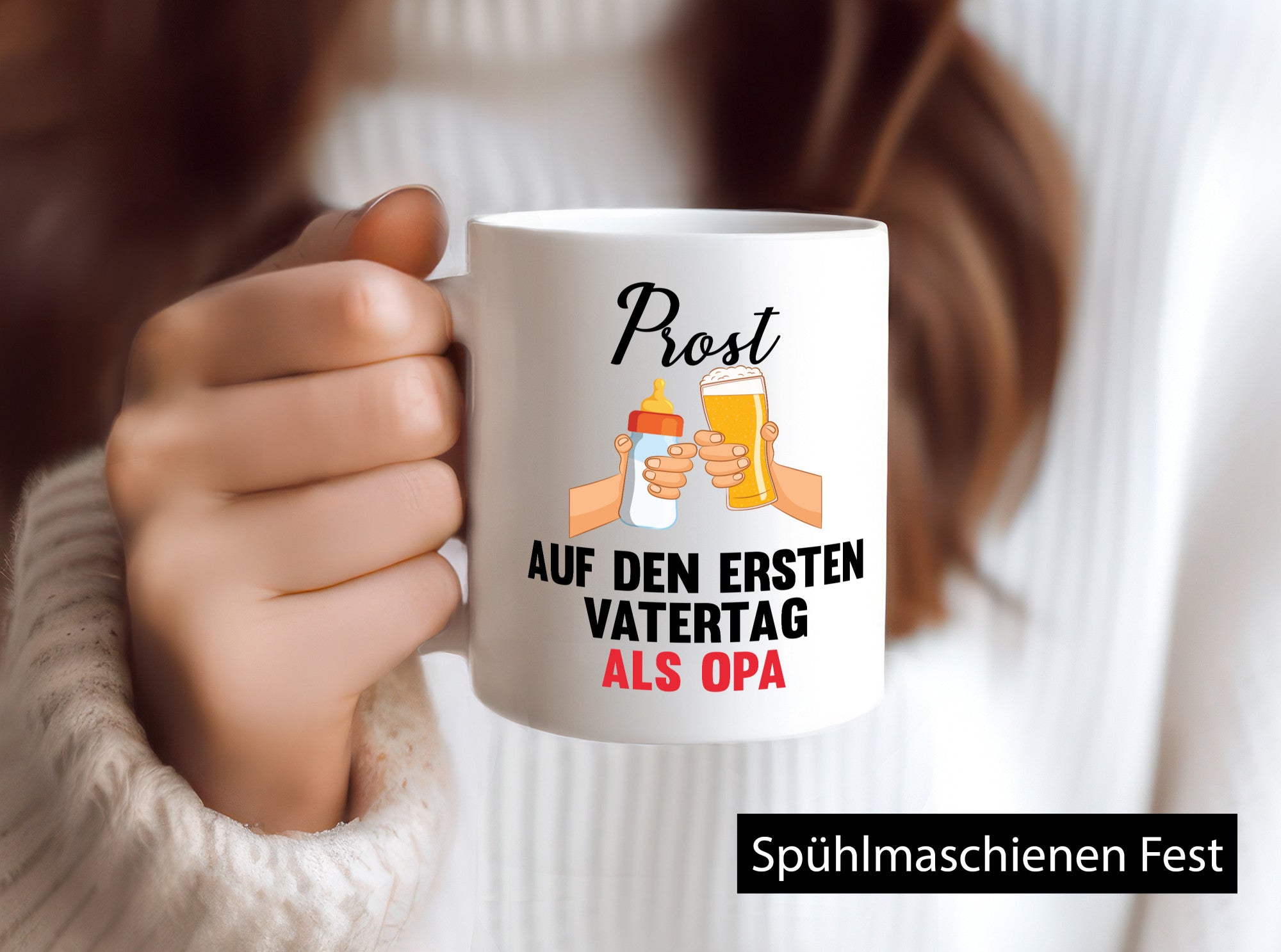 Prost auf den ersten Vatertag als Opa Humor Familie Geschenkidee Tasse