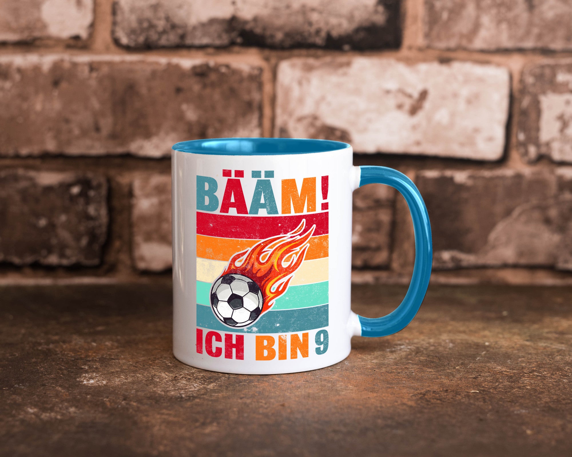 9. Geburtstag | Bääm ich bin 9 Fußball Geschenkidee Humor Tasse