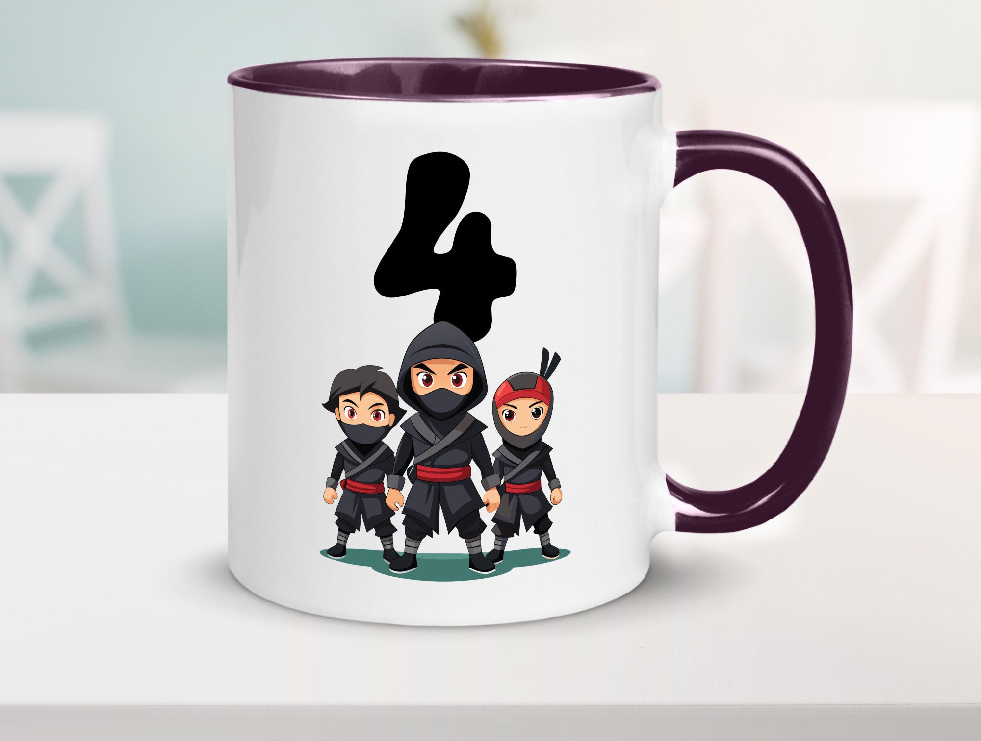 4. Geburtstag | 4 Jahre Ninja lustig Geschenkidee Geschenk Tasse