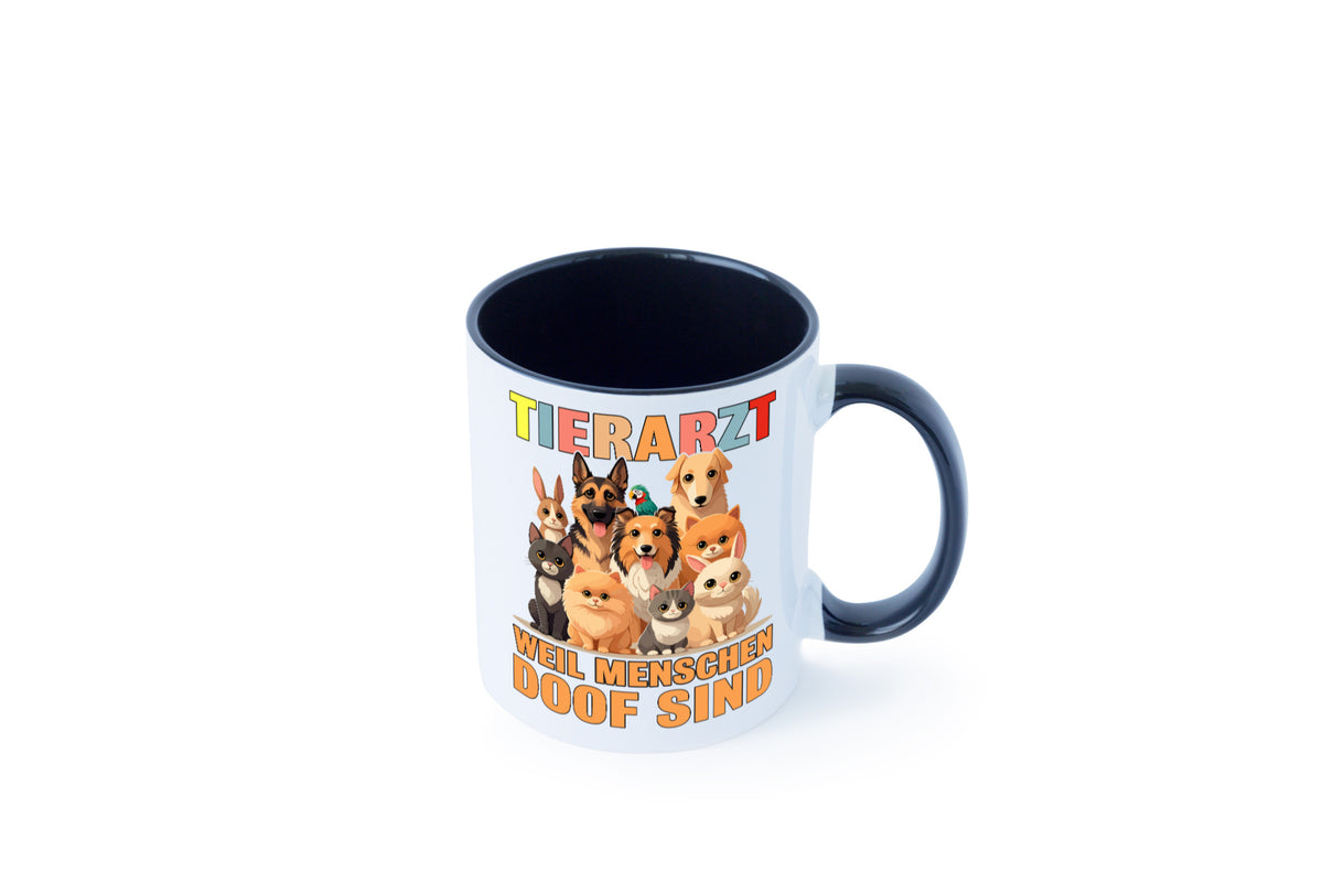 Tierarzt weil Menschen doof sind | Tierärztin lustig Tierliebhaber Humor Tasse
