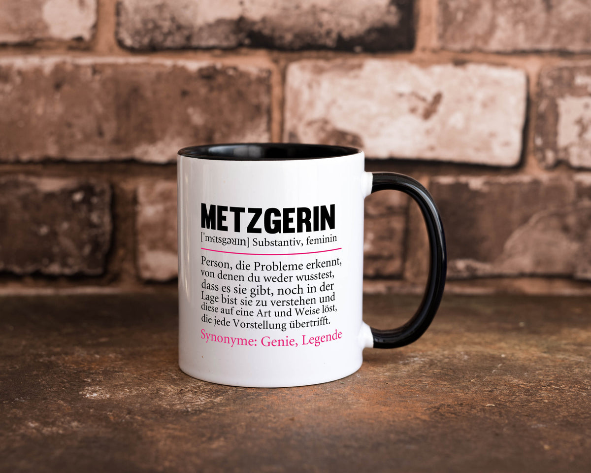 Metzgerin | lustig Fleischerin Humor v2 lustiger Spruch Geschenk Geschenkidee Tasse