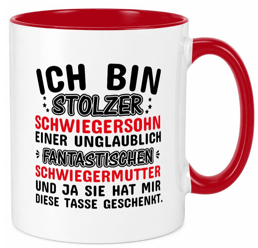 Stolzer Schwiegersohn einer Schwiegermutter Geschenkidee Familie Humor Tasse