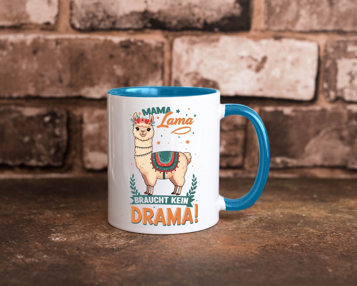 Mama Lama braucht kein Drama | Muttertag Humor Familie Geschenkidee Tasse