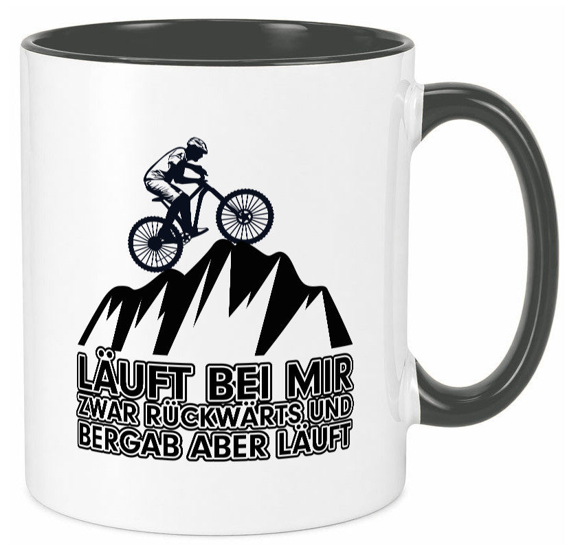 Läuft bei mir | Pechvogel Tasse Radfahrer Statement Humor Geschenkidee