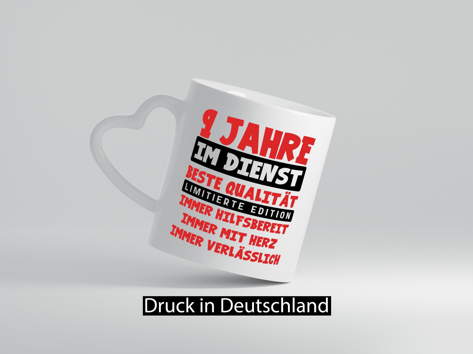 9 Jahre im Dienst | Jubiläum Arbeit v9 Geschenkidee Kollegen Büro Humor Tasse