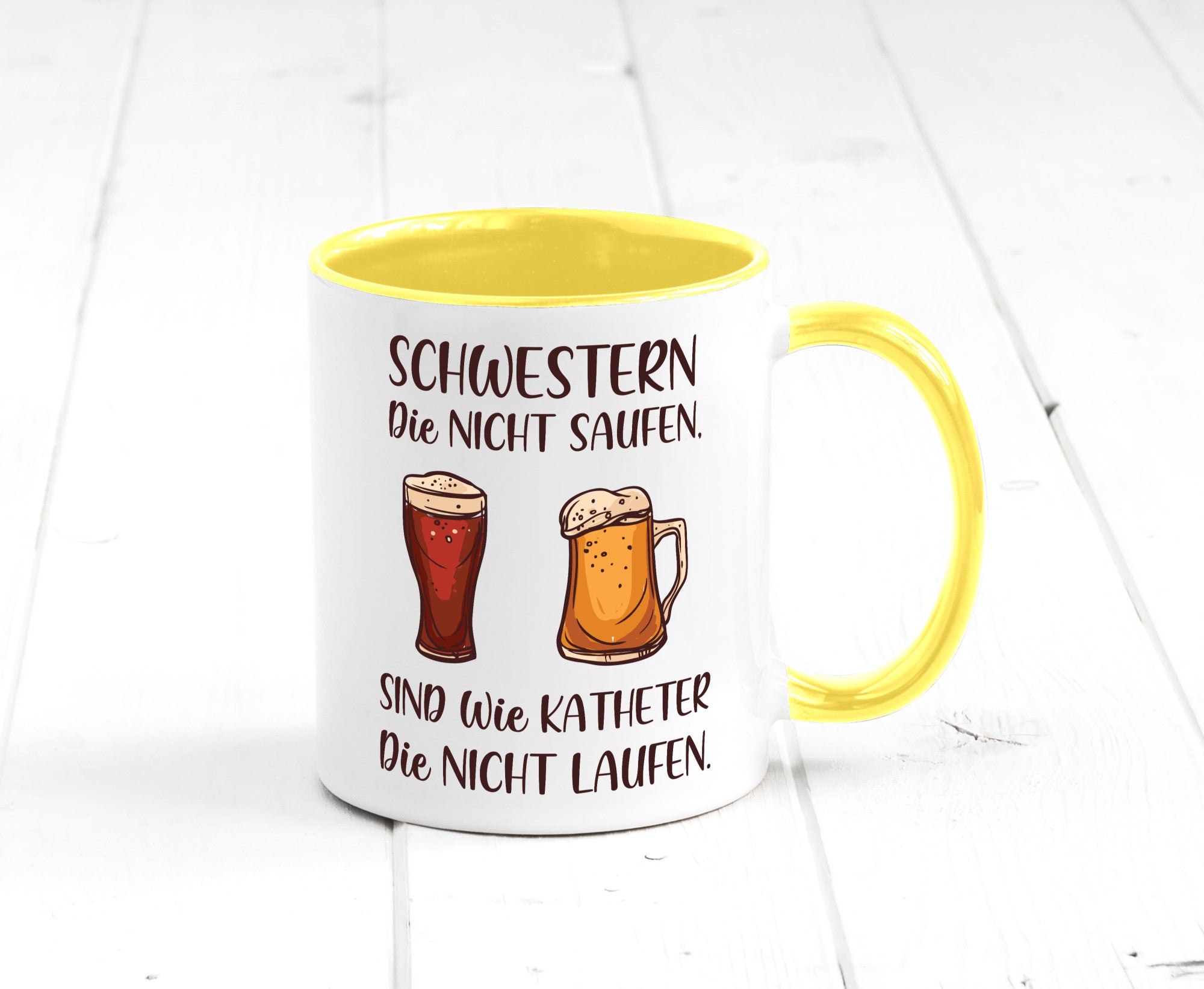 Schwestern die nicht saufen, Katheder laufen | Gläser lustiger Spruch Geschenk