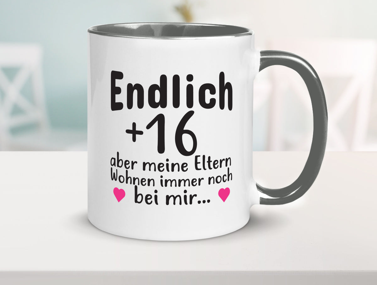 Endlich 16 | Geburtstag Tasse Spruch Mädchen Geschenkidee Humor