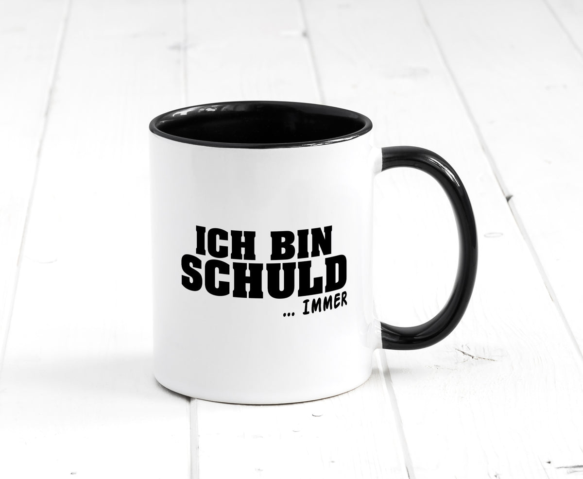 Ich bin Schuld | Schwarze Schaff lustig Humor Geschenkidee Geschenk Tasse