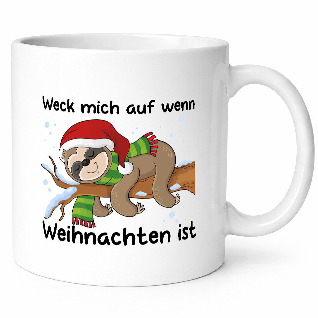 Weck mich auf wen Weihnachten ist | Faultier lustiger Spruch Geschenk