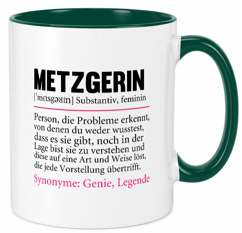 Metzgerin | lustig Fleischerin Humor v2 lustiger Spruch Geschenk Geschenkidee Tasse