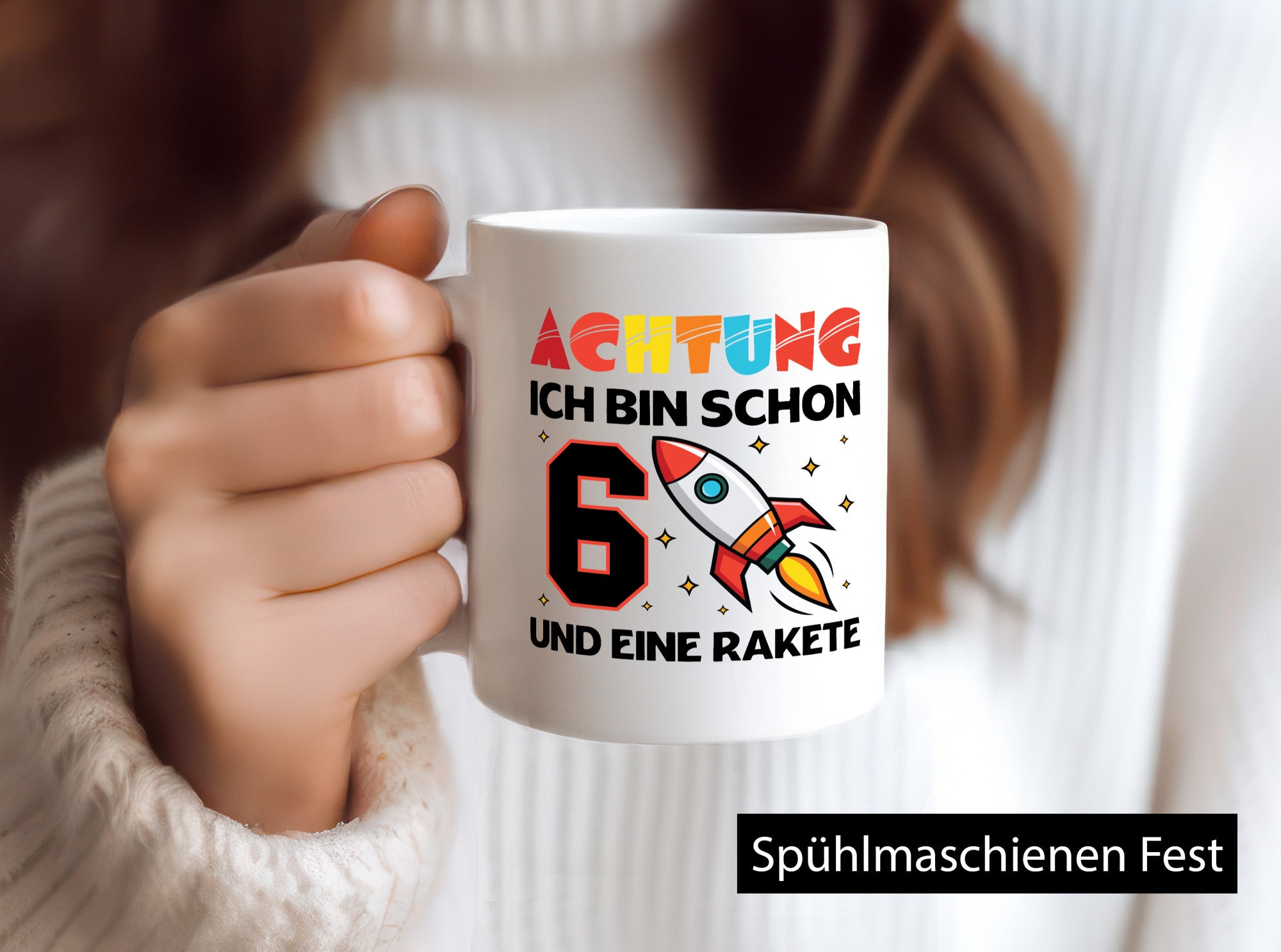 6. Geburtstag | Rakete Weltraum 6 Jahre Galaxy Humor Geschenkidee Tasse