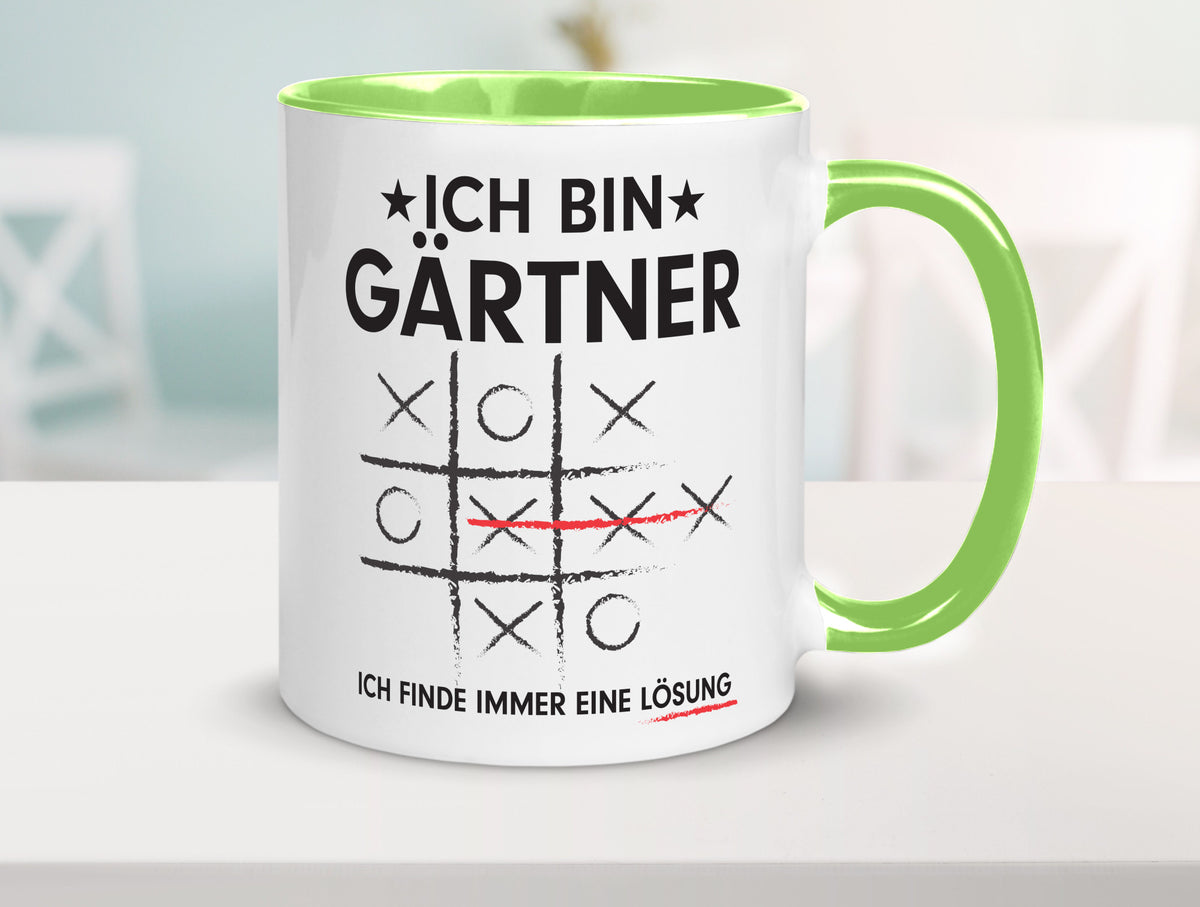 Lösung finden: Gärtner | Gartenbau v2 Geschenk Humor Geschenkidee lustiger Tasse