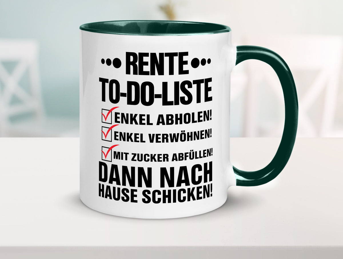 Rente To-Do-Liste | Rentner Tasse Enkel verwöhnen Geschenk Ruhestand Jubiläum