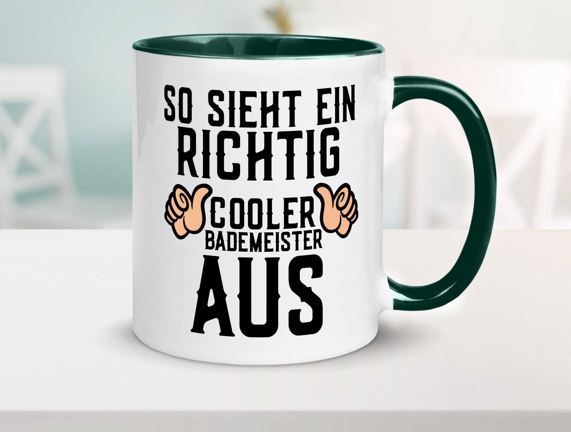 Richtig cooler Bademeister | Daumen hoch Schwimmbad lustig Humor Geschenkidee