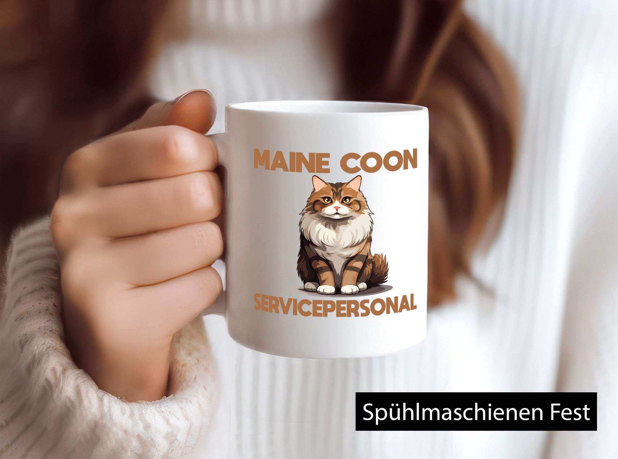 Maine Coon Servicepersonal | Katze Humor Tierliebhaber Geschenkidee Tasse