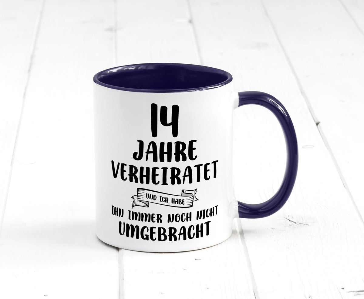 14 Jahre Verheiratet, immer noch am Leben! lustig Humor Geschenkidee Geschenk Tasse
