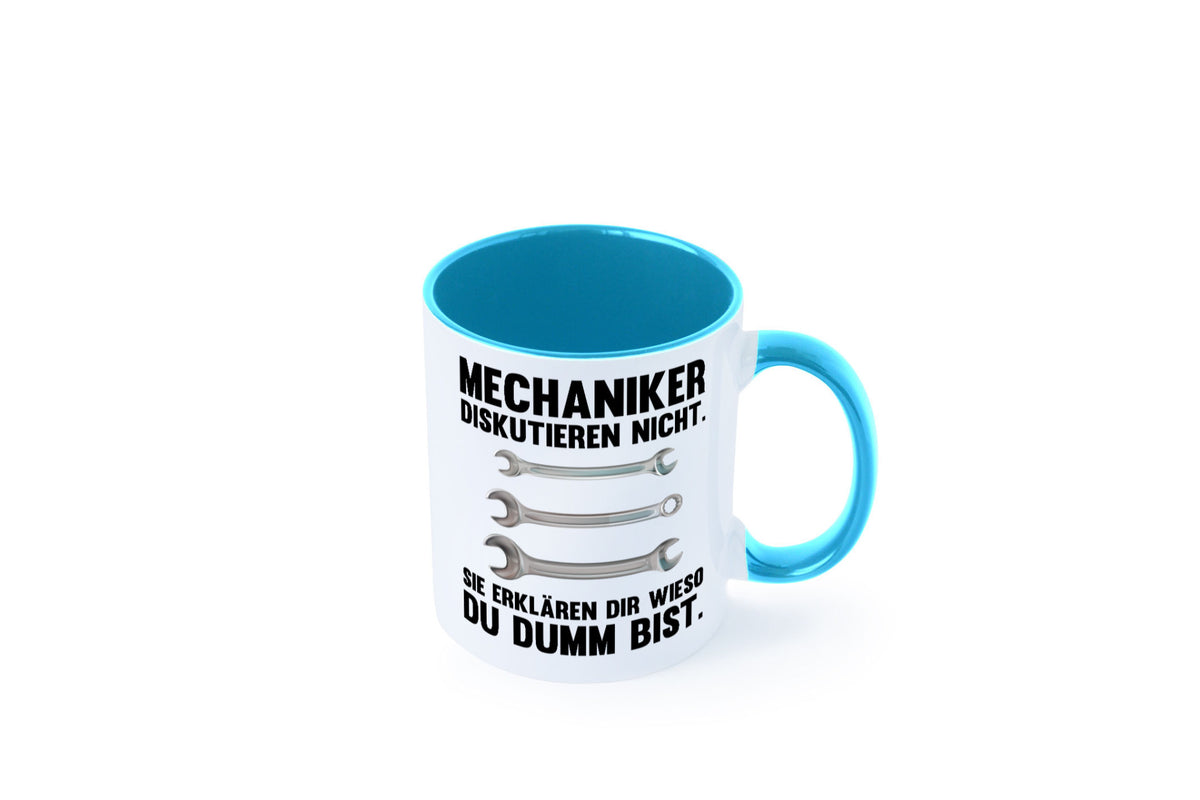 Mechaniker Diskutieren nicht sie erklären nur wieso Geschenkidee Tierliebhaber Tasse