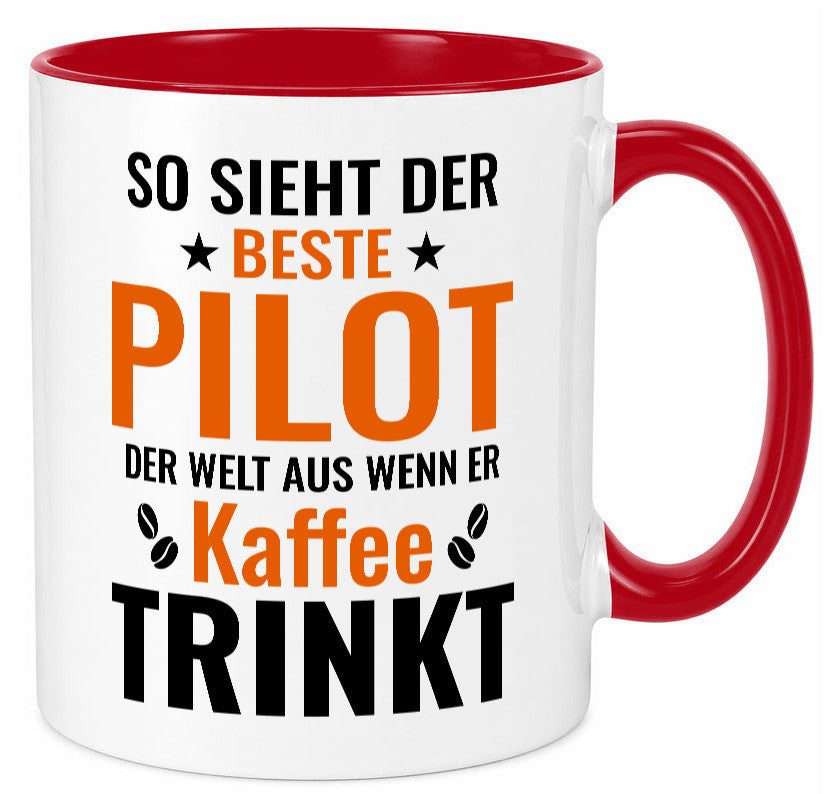Kaffee trinkt: Pilot | Flugzeug Piloten lustiger Spruch Geschenk Humor
