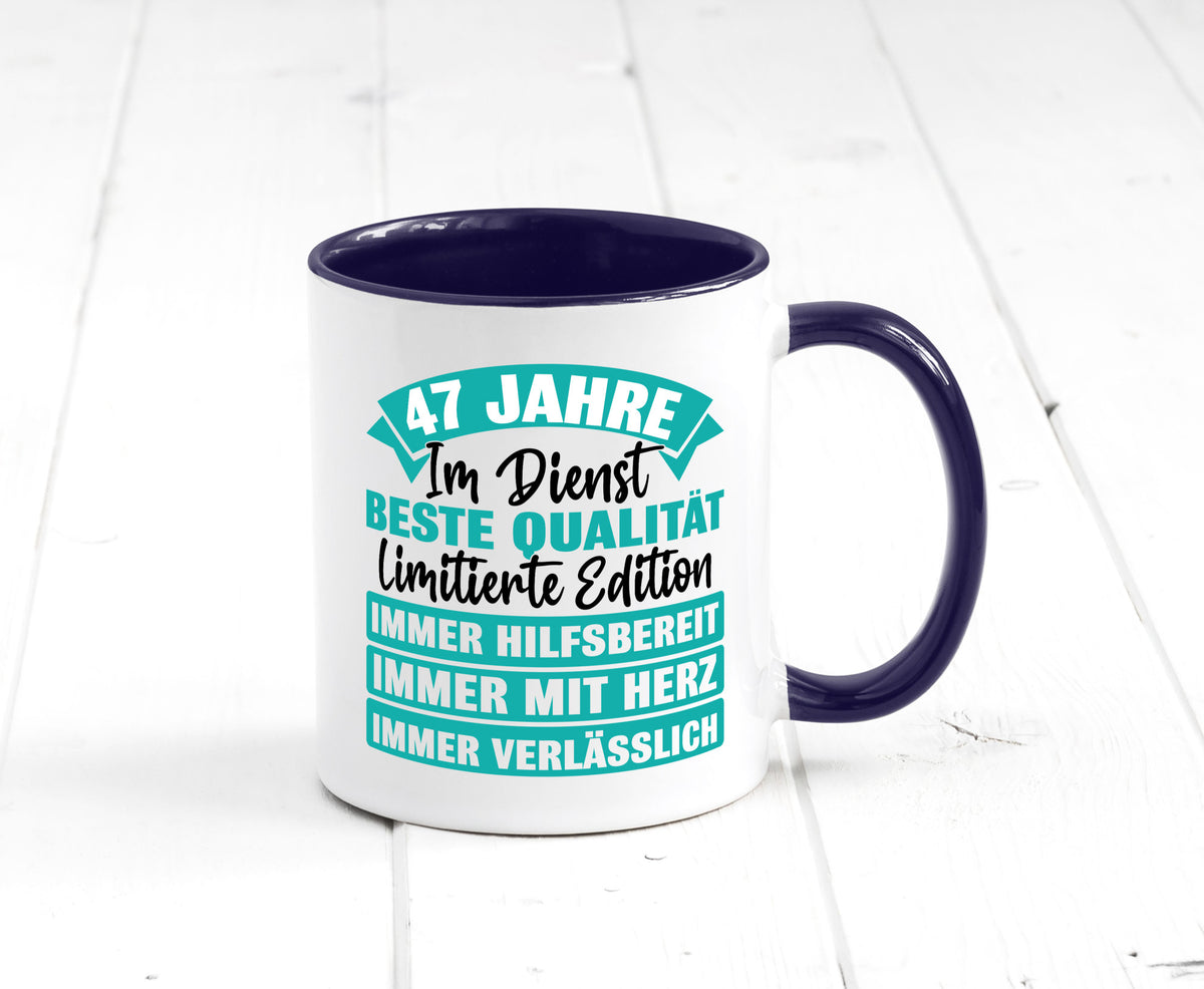 47 Jahre im Dienst | Jubiläum Arbeit Geschenk Kollegen Büro lustiger Spruch Tasse