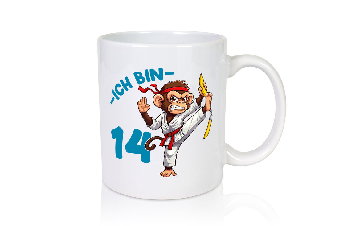 Ich bin 14 | 14. Geburtstag Karate Kampfsport Affe Humor Geschenkidee Tasse
