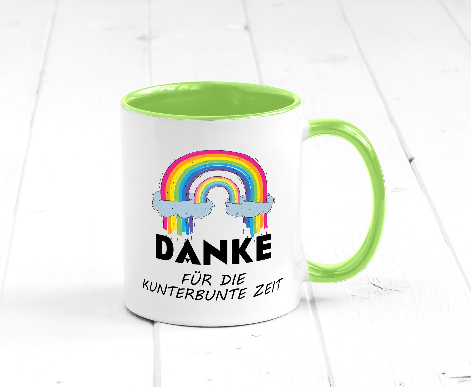 Danke für die Kunderbunte Zeit | Regenbogen lustiger Spruch Geschenk Humor