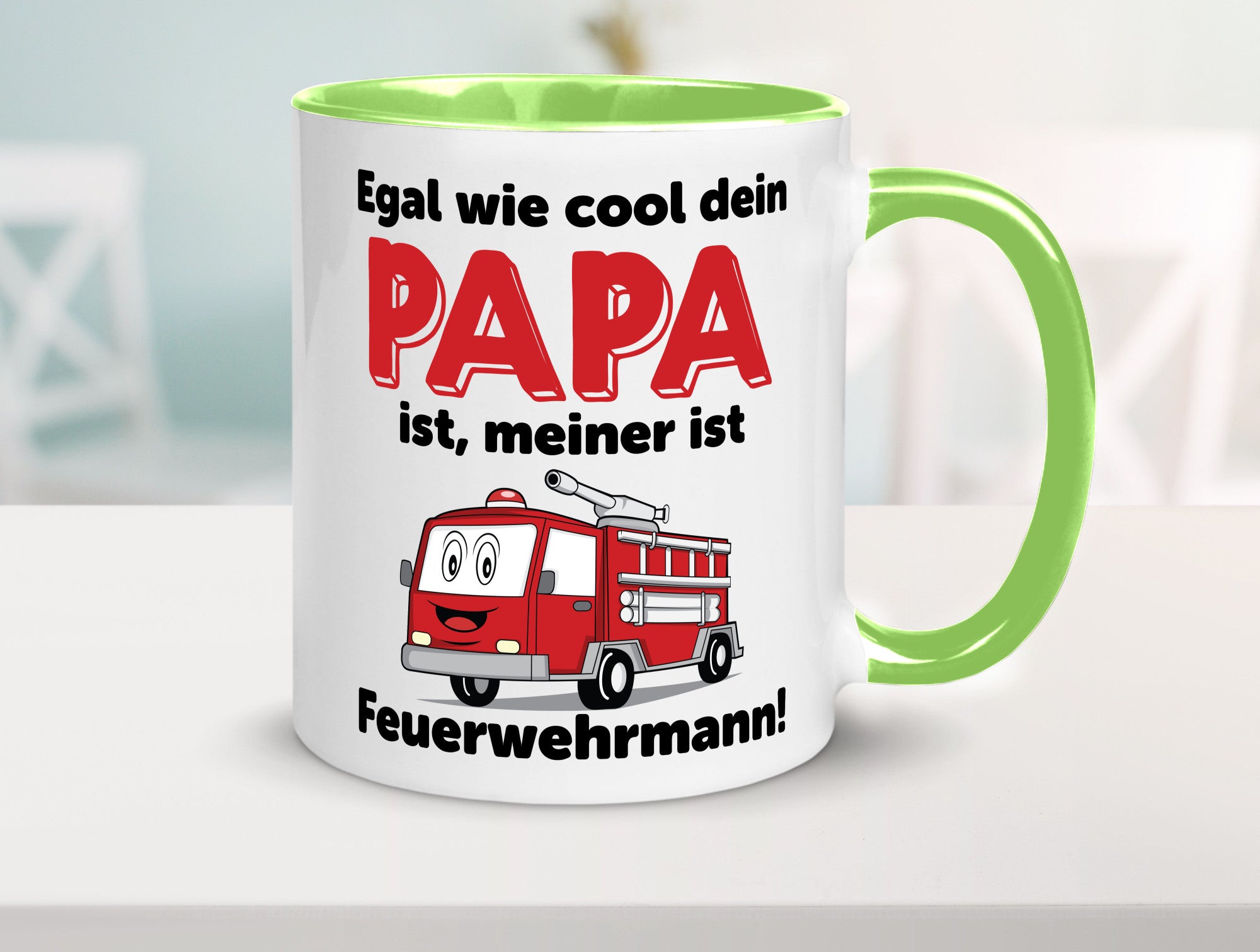 Cooler Papa | Feuerwehrmann Bester der Welt Humor Geschenkidee Tasse