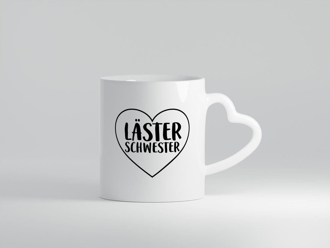 Läster Schwester | Herz Tasse Geschwisterliebe lustiger Spruch Geschenk Humor