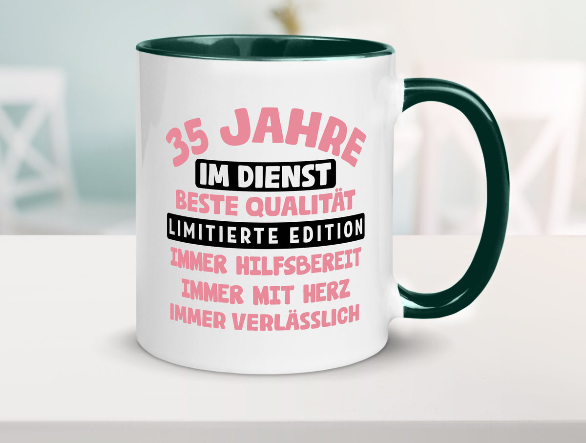 35 Jahre im Dienst | Jubiläum Arbeit v11 lustig Kollegen Büro Geschenk Tasse