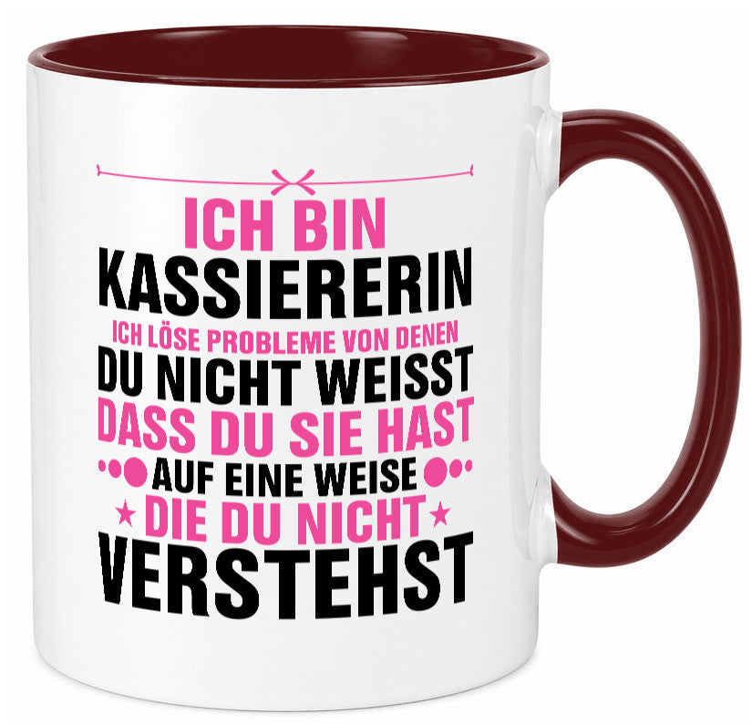 Löse Probleme: Kassiererin v2 lustiger Spruch Geschenk Humor Geschenkidee Tasse