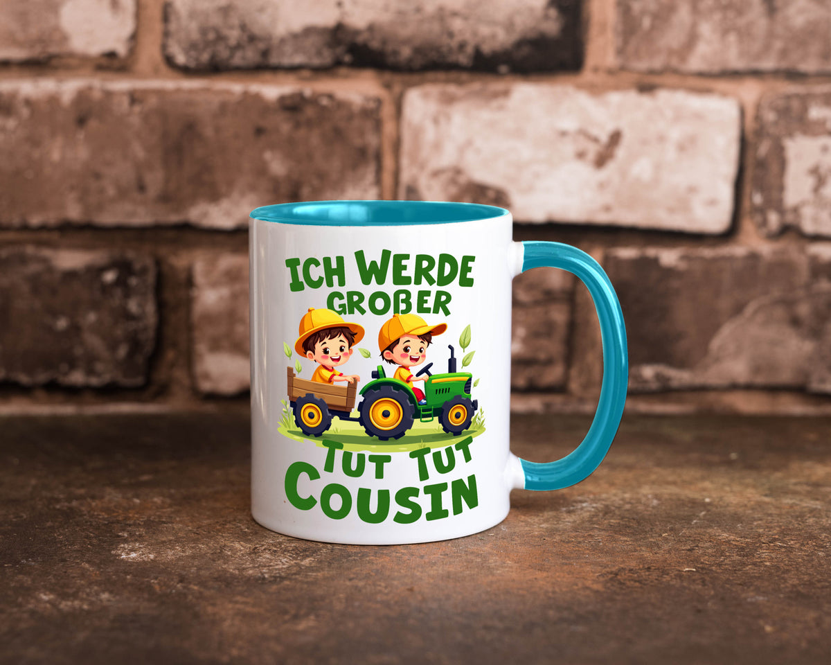 Ich werde Großer Cousin | Familie Bauer lustiger Spruch Geschenk Geschenkidee Tasse