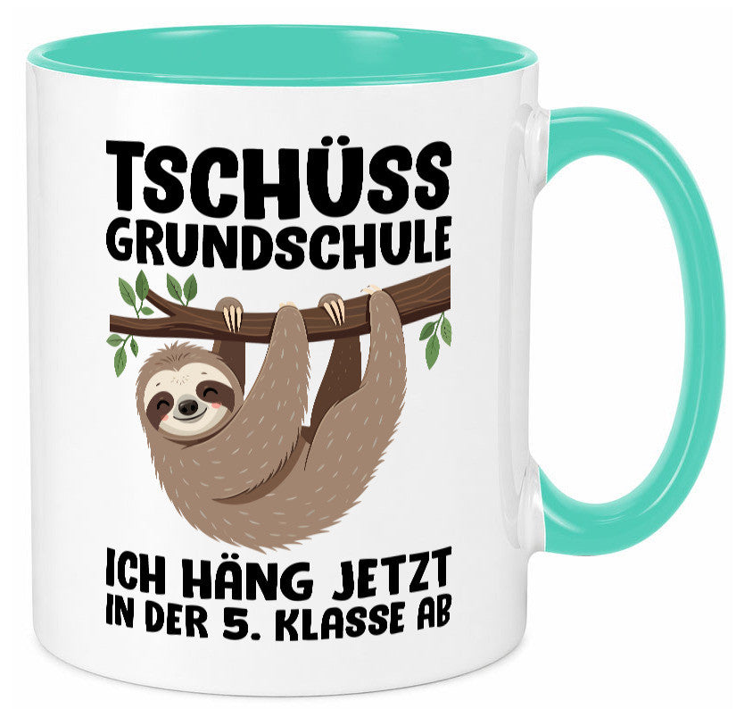 Tschüss Grundschule ich häng jetzt in der 5. Klasse ab Humor Geschenkidee Tasse