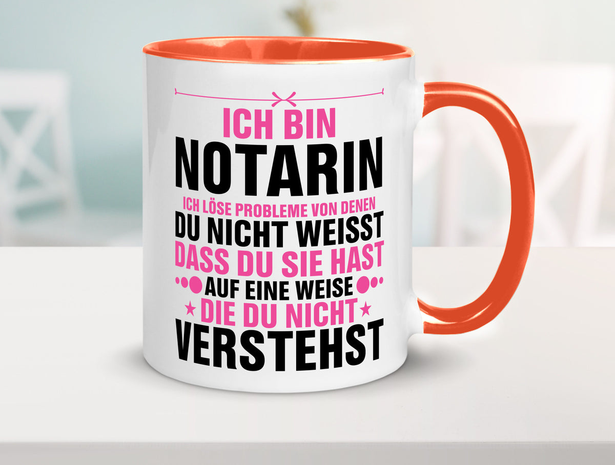 Löse Probleme: Notarin | Juristin v2 lustiger Spruch Geschenk Humor Tasse