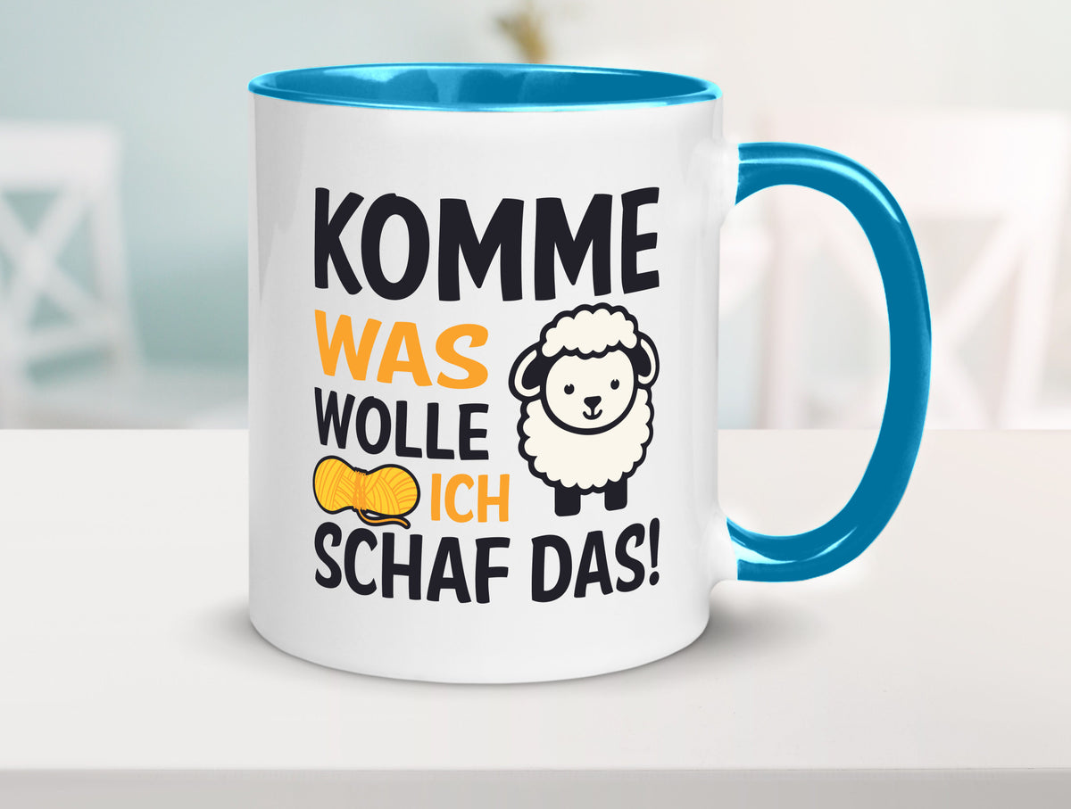 Komme was wolle, ich schaf das | Wolle Humor Geschenkidee Tasse