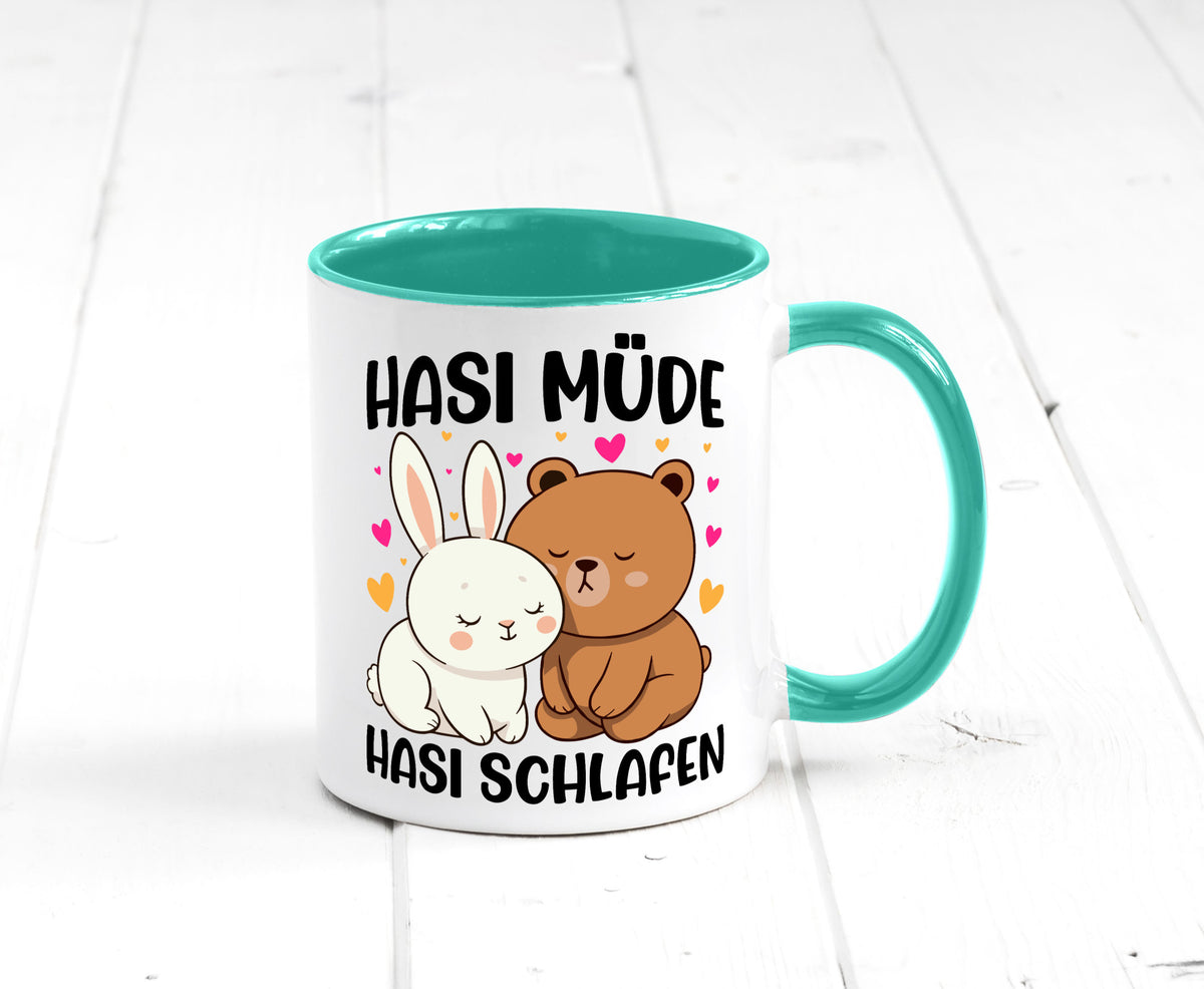 Hasi Müde | schlafen Kaninchen Häschen v2 lustiger Spruch Geschenk Humor Tasse